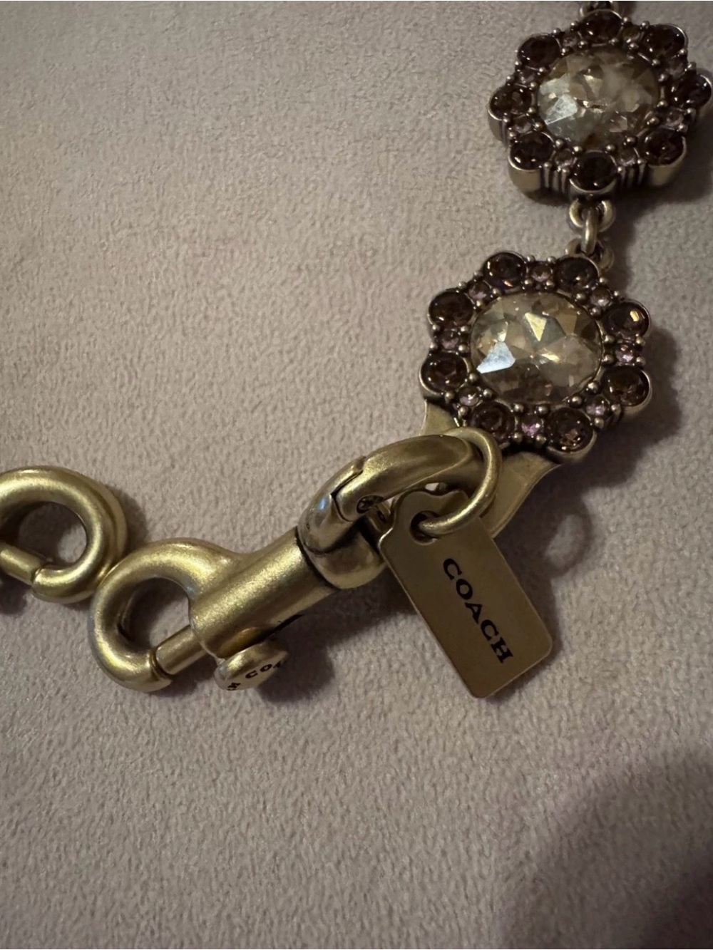 COACH Short Jewelry Chain Strap Brass/Yellow Multi Pre-Owned - Picture 3 of 3